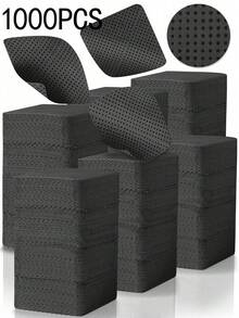 1000/600/300 miếng khăn lau móng không xơ, miếng tẩy sơn móng tay, khăn lau nối mi, miếng tẩy sơn móng tay acetone mềm không dệt, khăn lau chuẩn bị móng và tẩy sơn gel, khăn lau keo dán móng không xơ, khăn lau nối mi. - màu đen - Xem 2