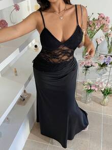 GalTyme Conjunto de 2 piezas de talla grande para mujer con camiseta de encaje floral y falda con dobladillo de cola de sirena sexy - Blanco - Ver 1
