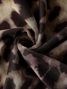 Ellevyn 女士豹纹无袖中长连衣裙 - 咖啡棕 - 查看 5