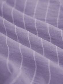 Franclia Women's Striped Cold Shoulder 2 In 1 T-Shirt, Summer Outfit - Mauve Purple - View 3