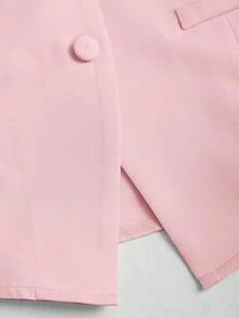 Sweetra 春夏新款女士复古性感收腰百搭舒适休闲优雅高端套装 - 粉色 - 查看 5