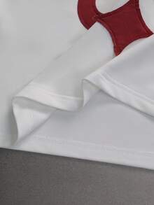 STYNVO Men's Letter Applique Round Neck Casual Loose Fit Tank Top - White - View 7