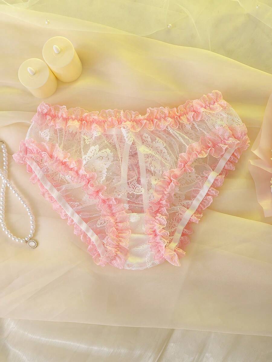 DelicateAllure Ropa interior elegante y sexy para damas con encaje blanco, parches, abertura en la entrepierna, moño y contraste de color, adecuada para la temporada de bodas - Blanco - Ver 1