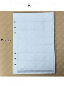 A5 45 Sheets Refill Papers,6 Holes Binder Notebook Inner Paper,Weekly/Monthly/Blank Planner Journal Notebook Parts - White - View 13