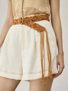 MOTF NEW BOHEMIAN FRINGED BELT - Brown - View 6