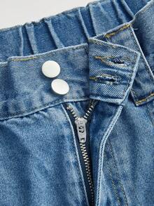 Rivivi Jeans rectos de mujer lavados de estilo casual - Azul - Ver 3