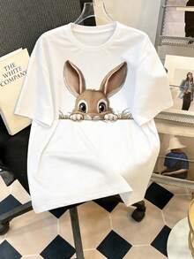 Manfinity Joysei Duck Pattern Print Design On Abdominal Muscles, Men's Fashionable Summer Casual Sportswear, Men's Top - White - View 1