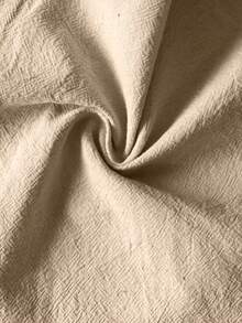 Balvessa Áo sơ mi nữ không tay cổ đứng bằng chất liệu cotton nguyên chất, đa năng và tôn dáng. - Màu be - Xem 5