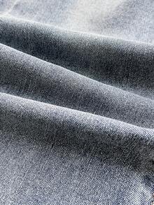 Elamini Women's Button Front Pocket Casual Flare Leg Denim Jumpsuit - Blue - View 4