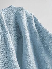Sweetra Đầm ngắn nữ màu vàng dệt kim jacquard họa tiết sao biển kim loại, viền bèo nhún, thắt eo, phong cách bohemian thanh lịch, thích hợp dự tiệc, hẹn hò, thường ngày, đa năng, mùa xuân/hè. - Màu xanh lam - Xem 8