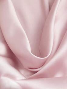 Sweetra Bộ đồ liền thân không tay bằng satin màu xanh bạc hà Pháp, cổ khoét sâu, thanh lịch cho mùa xuân/hè. - Hồng - Xem 3