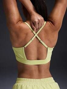 Powerista Women's Casual Sports Solid Color Tank Top & Shorts Set - Limelight Green - View 3