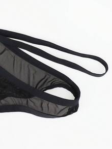 DrisQ 1件男士性感黑色网眼内裤 - 黑色 - 查看 6