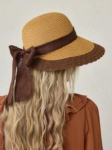 MOTF PREMIUM 海边沙滩防晒草帽 - 駝色 - 查看 7