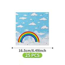 Set de farfurii, șervețele și pahare de unică folosință Rainbow Clouds, pentru 8 persoane. Acest set de articole pentru petreceri de unică folosință (include farfurii, șervețele și pahare) este perfect pentru petreceri de ziua de naștere, nunți și picnicuri în familie. - Vizualizare 7