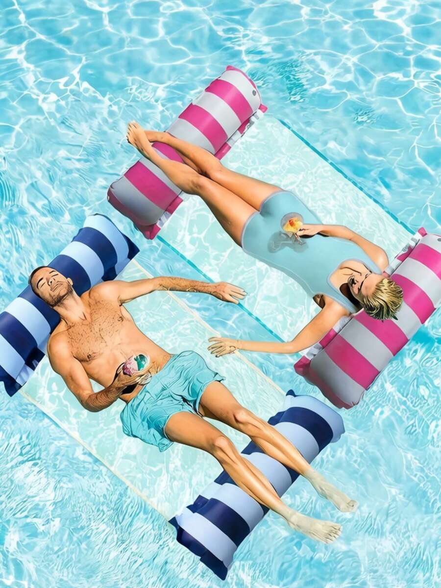 POKOJA LAND Ein zusammenklappbarer aufblasbarer Bett-Stuhl Spielzeug, ein tolles Spielzeug für Strand und andere Wasseraktivitäten. Ein PVC Pool Schwimmspielzeug, Liegestuhl Spielzeug und Treibfähigkeiten, ein perfektes Geschenk für den Sommerurlaub. - Verschiedenfarbig - Übersicht 1