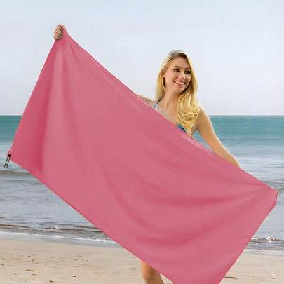 1 Piece Quick-Drying Towel In Rose Red, Ultra-Fine Fiber, Thin And Lightweight, Super Absorbent For Outdoor Sports, Camping, Gym, Yoga, Hiking, Beach Essentials, Beach Towel