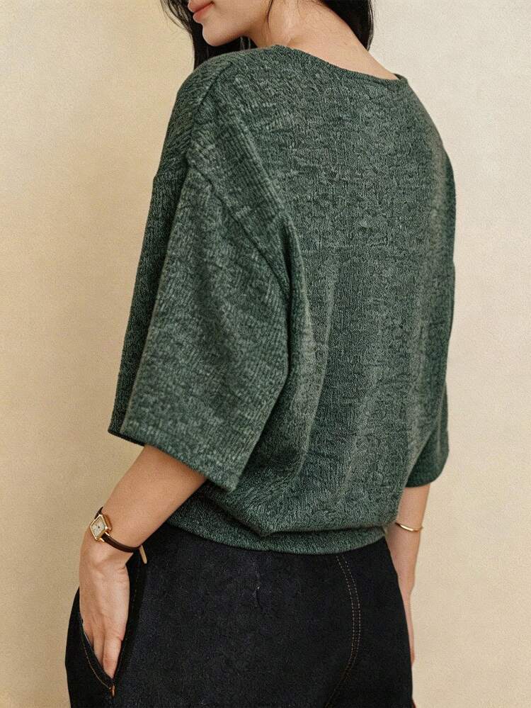 Women's Casual Loose Fit Drop Shoulder T-Shirt Summer