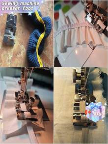 1 件弹性松紧带压脚，用这款 DIY 缝纫套件像专业人士一样缝纫 - 包括弹性织物压脚、缝纫机穿针器等情人节、情人节婚礼、生日 - 銀色 - 查看 6