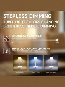 Rechargeable Touch LED Table Lamp - Portable Stepless Dimmable Night Lamp With Extendable Arm, Ideal For Creating Bedroom Ambiance, Perfect For Couples' Dinners Or Bedside Reading - Warm white light - View 5