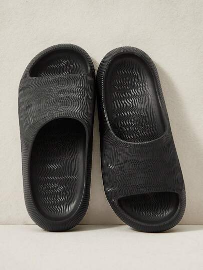 Cuccoo Women's Plastic Slippers, Non-Slip Wavy Pattern Integrated Injection Molding Slippers, Soft Glue Does Not Hurt The Feet, Bathroom Non-Slip Quick-Drying, Holiday Beach Slippers Worn Outside The Home