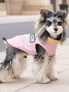 PETSIN Áo sơ mi chắp vá vui nhộn, quần áo cho chó, quần áo cho mèo, váy cho động vật, áo sơ mi mùa xuân và áo sơ mi cho chó, quần áo cho chó kiểu Anh, quần áo mới cho động vật nhỏ hai chân kiểu Châu Âu và Mỹ. - Hồng - Xem 3