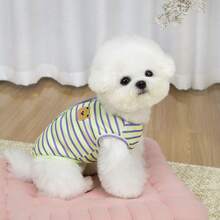 PETSIN 宠物春季新款狗狗服装 动物用品 宠物服装 狗狗背心 猫咪T恤 泰迪熊套装 小型动物服装 休闲酷炫背心 狗狗服装 猫咪服装 春夏两季新款背心 - 彩色 - 查看 10