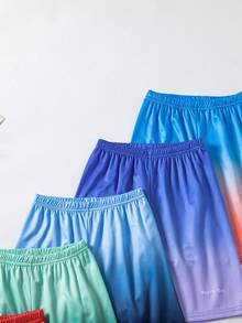 SHEIN Fantacosmos 男童五件套休闲运动网眼渐变短裤套装，适合日常穿着和户外活动，夏季 - 彩色 - 查看 8