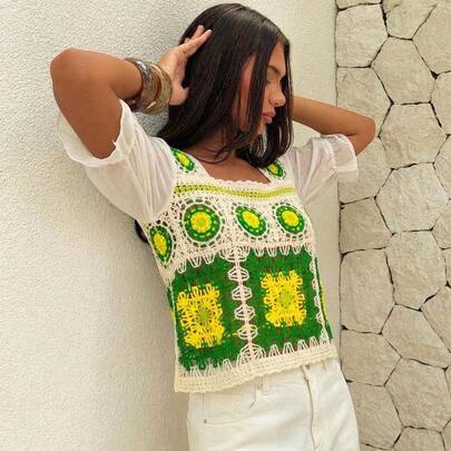 Blusa de Mujer Inspirada en Ropa India, Blusa Casual, Tejida, Cómoda,blusas