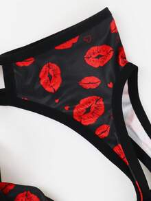 SHEIN DrisQ Quần lót nam gợi cảm in hình môi - Nhiều màu - Xem 5