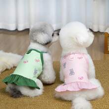 PETSIN Quần áo cho chó, quần áo cho mèo, váy cho thú cưng, bộ sưu tập xuân/hè mới, váy cho cún con, váy công chúa đa năng, họa tiết kẻ sọc, quần áo cho động vật nhỏ, kem chống nắng mát mẻ - Nhiều màu - Xem 10