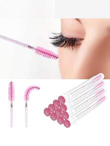 Bộ 50 cọ mascara dùng một lần, cọ mascara tái sử dụng, ống đựng chống bụi và sạch sẽ, cọ kẻ lông mày, cọ tán phấn mắt, các loại cọ trang điểm. - trắng - Xem 7