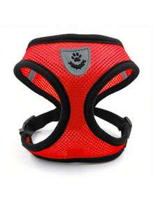Bộ dây dắt và đai đeo cho chó mèo - Dây đeo ngực điều chỉnh được chống thoát hiểm và áo vest có dây an toàn, đai lưới thoáng khí cho chó và mèo cỡ nhỏ và vừa, bộ dụng cụ huấn luyện đi dạo an toàn. - Đỏ - Xem 2