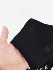 SHEIN 男士撞色蕾丝交叉镂空性感内裤 - 黑色 - 查看 3