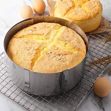 6-12 Inch Stainless Steel Round Mousse Mold Cake Pan - Telescopic Mousse Mold Cake Pan Baking Rim Chiffon Cake Mold - 1 Piece - Silver - View 1