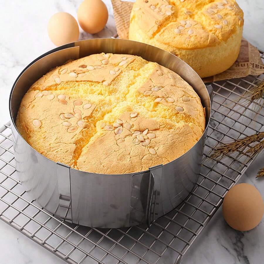 6-12 Inch Stainless Steel Round Mousse Mold Cake Pan - Telescopic Mousse Mold Cake Pan Baking Rim Chiffon Cake Mold - 1 Piece - Silver - View 1