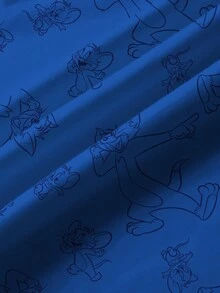 TOM & JERRY X SHEIN Áo thun ngắn tay in hình hoạt hình dễ thương cho bé trai, in toàn bộ bề mặt. - trắng - Xem 6
