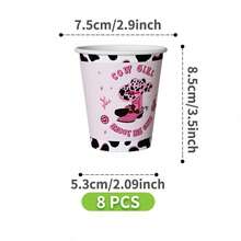 Pink Denim Style Disposable Plates, Napkins And Cups Set, Serves 8 Guests. This Disposable Party Supplies Set (Including Plates, Napkins And Cups) Is Perfect For Birthday Parties, Weddings And Family Picnics. - View 7