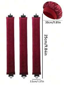 5 Pieces/4 Pieces/3 Pieces Hairstyle Design Set+Nightcap, Unheated Curler, Convenient, Curling Tools, Rubber Band Curler, Sleep Hairstyle Design Tools, Women's Foam Curler - Burgundy - View 10