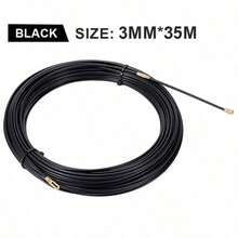 3毫米电缆拉拔器，黑色玻璃纤维尼龙壁穿线装置，电缆导向及拉拔辅助工具，30/35/40米 - 黑色 - 查看 9