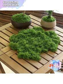 1 pieza de 100g de musgo artificial adecuado para decoración del hogar, arreglos paisajísticos en miniatura, miniaturas de césped, plantas en macetas y decoración de paisajismo para el Día de San Valentín, boda de San Valentín, cumpleaños - Verde - Ver 3