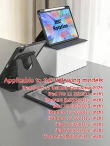 Rotating Protective Case With Built-In Pencil Storage Slot, 360-Degree Rotating Protective Stand, Transparent Back Cover, And Supports Automatic Wake/Sleep Function - Black - Black - View 12