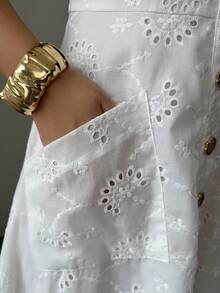 SHEIN Elenzya Đầm không tay, thắt eo, thanh lịch, lãng mạn, ôm sát dành cho nữ - trắng - Xem 8