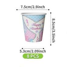 Bộ đồ dùng dùng một lần chủ đề nàng tiên cá gồm đĩa, khăn ăn và cốc, phục vụ 8 người. Bộ đồ dùng tiệc dùng một lần này (bao gồm đĩa, khăn ăn và cốc) rất phù hợp cho các bữa tiệc sinh nhật, đám cưới và dã ngoại gia đình. - Xem 7