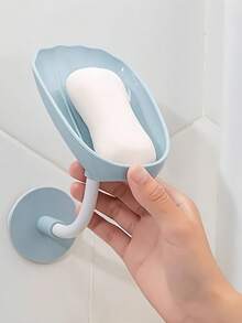 3PCS Multi Color Wall Mount Plastic Shell Shape Soap Dish Set Draining Soap Tray No Drilling Required For Kitchen Sink Bathroom Storage Organizer Bathroom Accessories - multicolor - View 3