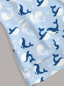 PopScrub Women's Whale Print Scrub Uniform Top - Multicolor - View 4