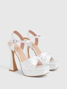 CUCCOO LuxiPop Women Heeled Sandals - White - View 3