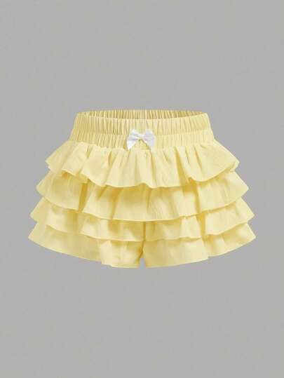 Maija Kids Maija Kids Quần short dệt trơn màu dành cho bé gái, kiểu dáng thường ngày.