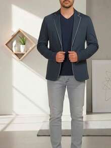 Blazer Casual Busines - Gris Oscuro - Ver 7