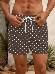 Manfinity VDAYZ Quần short đi biển nam in họa tiết chấm bi, cạp chun. - Nhiều màu - Xem 5